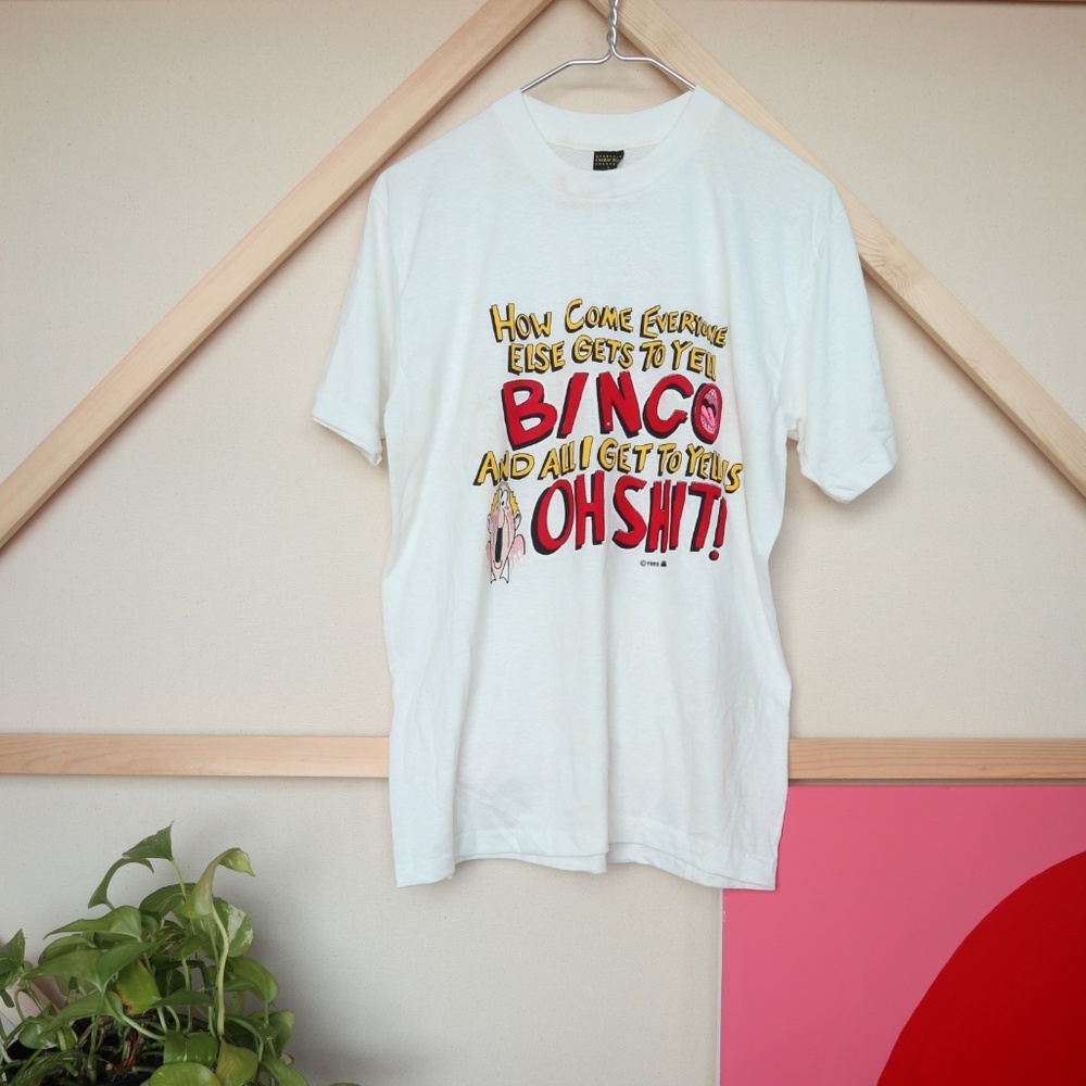 VTG 1989 Bingo Screen Printed SS 50/50 T-Shirt